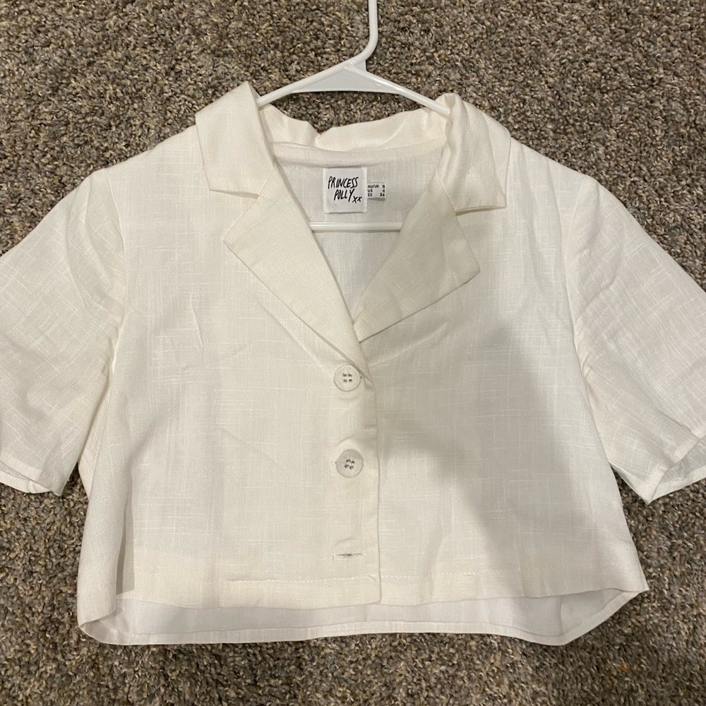 Princess Polly crop top button up shirt